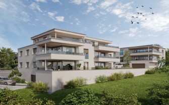 **NEUBAU** MFH mit fünf Wohnungen in Gamprin